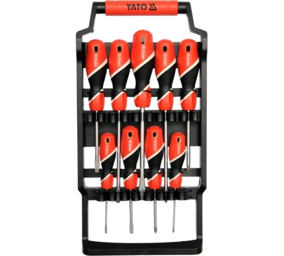 Изображение товара Набор отверток YATO 9 предметов, пластиковая стойка YT-25968