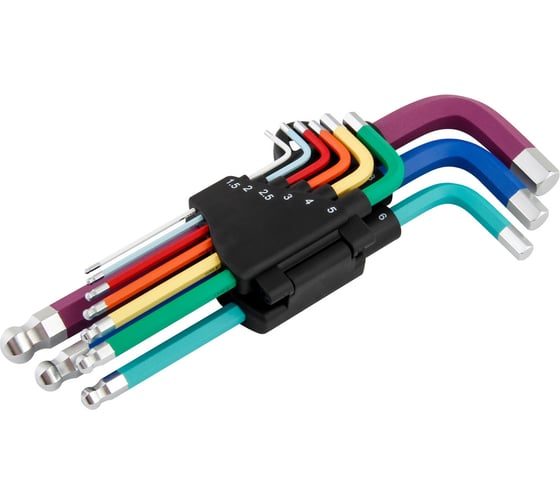 Изображение товара Набор шестигранников NORGAU COLOUR удлиненные, 9 шт N42CEL-009 061001809