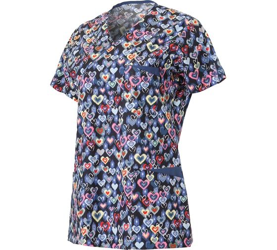 Изображение товара Медицинская блуза СОЮЗСПЕЦОДЕЖДА ЛИНДРЕД ОРИОН СТРЕЙЧ (Lindred) женская принт сердечки 42 (XS) 2000000257112