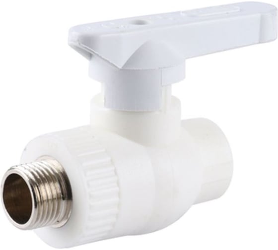 Изображение товара Кран шаровый комбинированный Damento с нр.резьбой 20x1/2" белый (5/100) 996103