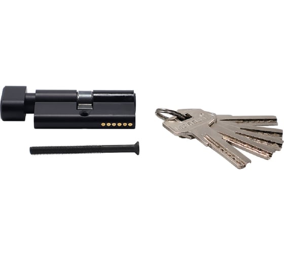 Изображение товара Ключевой цилиндр (личинка) MORELLI HS 60CK BL, высокой секретности с заверткой (60 мм), цвет - черный 9015161