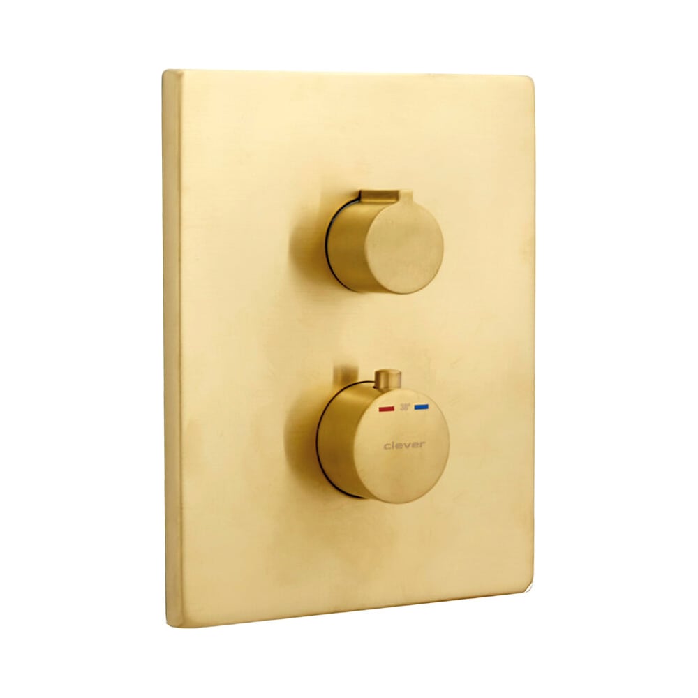 Изображение товара Внешняя часть смесителя для ванны и душа Clever UP URBAN 2 выхода, термостат, брашированное золото 61961