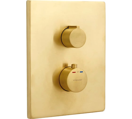 Изображение товара Внешняя часть смесителя для ванны и душа Clever UP URBAN 2 выхода, термостат, брашированное золото 61961