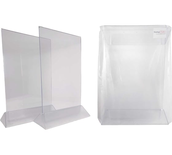 Изображение товара Тейбл тент Контур Лайн А4 прозрачный, 2 шт. 04AA0879