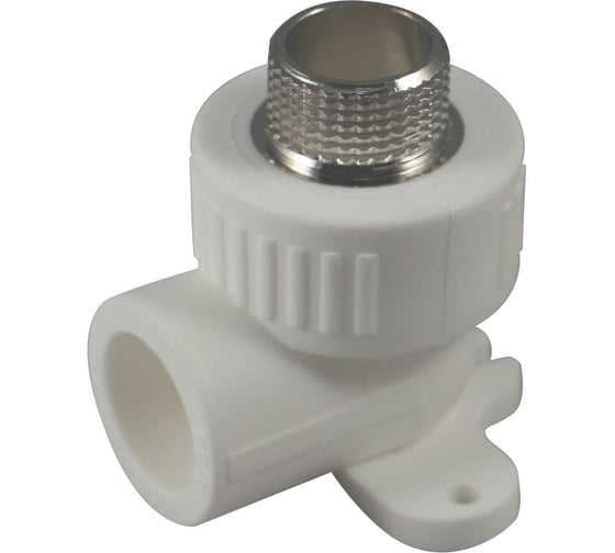 Изображение товара Настенный переходной угол Millennium 25 мм х 3/4" наружная резьба, полипропилен/латунь, белый 3M22-btm-250c00