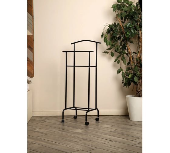 Изображение товара Напольная вешалка для одежды UniStor Ялта на колесах, черный 219702