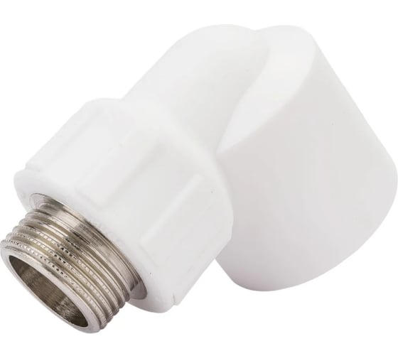 Изображение товара Угольник комбинированный Millennium 32 мм х 1" наружная резьба, полипропиленовый/латунный для труб, белый 3M22-emo-320d00