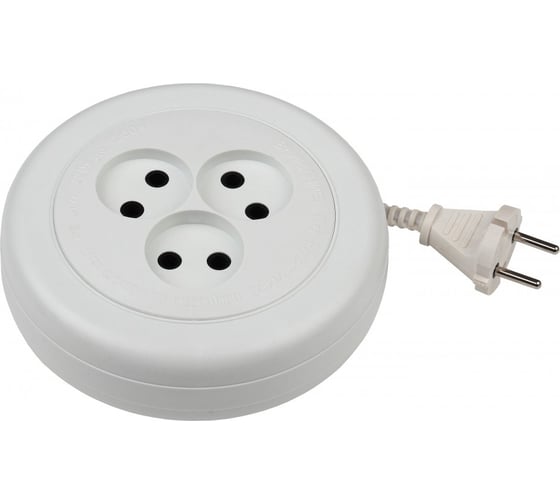 Изображение товара Удлинитель ЭРА UR33mI (LM) (слоновая кость) рулетка, без заземления, 2x0.75мм2, 3гн, 3м Б0027845