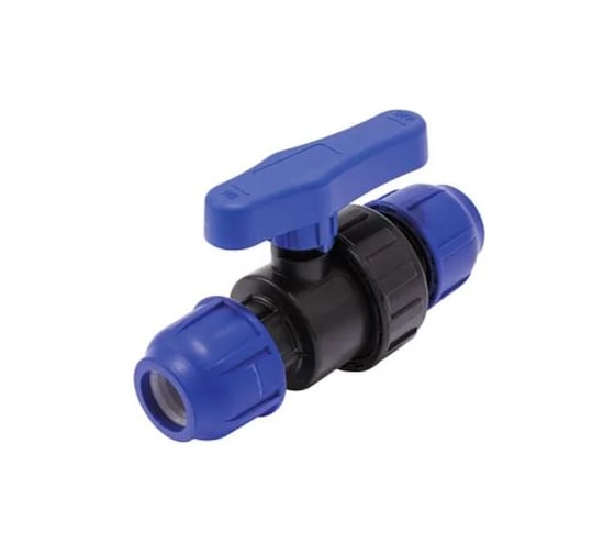 Изображение товара Кран шаровый компрессионный Damento 20x20 мм, ПНД (8/168) 011310