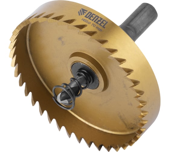 Изображение товара Коронка HSS с нитридтитановым покрытием по металлу 70 мм DENZEL 724123