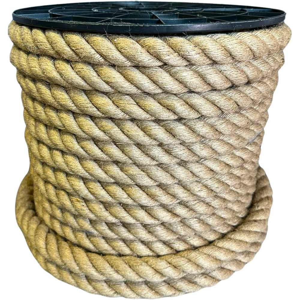 Изображение товара Джутовый канат 24 мм, 40 м - экологичный прочный канат для работы и спорта