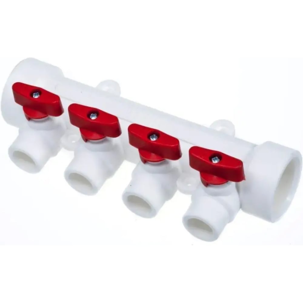 Изображение товара Полипропиленовый коллектор Millennium 32 мм с кранами, 4 выхода