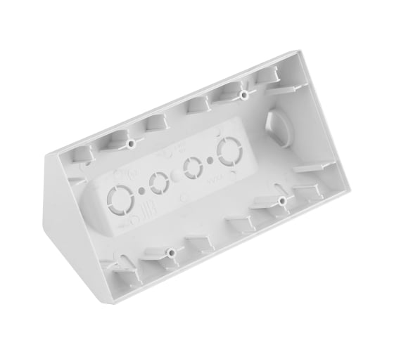 Изображение товара Коробка угловая 2-местная BYLECTRICA для установки выключателя и розетки, серия АСТРУМ, белый КУ-432