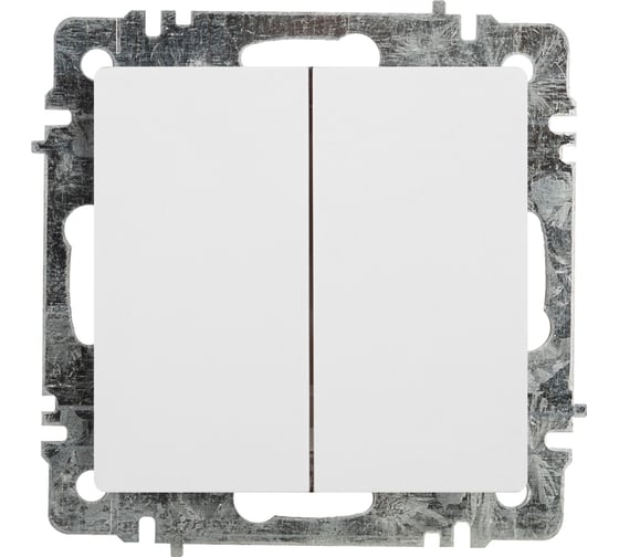 Изображение товара Переключатель Intro Accent 610701 двойной, 10А250В, IP20, скрытой установки, AL/CU, белый Б0063554