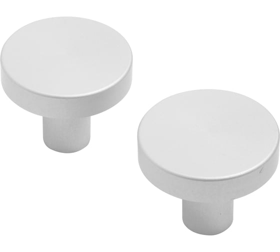 Изображение товара Мебельная ручка-кнопка StahlBuro AP2401 2 шт., W матовый белый хром 16792