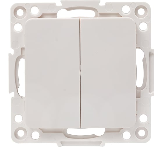 Изображение товара Механизм проходного выключателя EKF Стокгольм 2-клавишного, 10А белый PROxima EYV10-027-10