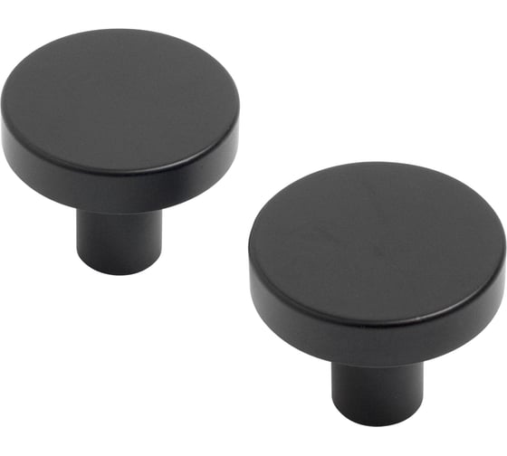 Изображение товара Мебельная ручка-кнопка StahlBuro AP2401 2 шт., BL матовый черный 16791