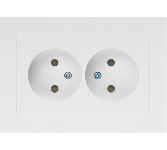 Изображение товара Розетка Intro Accent 620401 2x2P, 16А, 250В, IP20, скрытой установки, AL/CU, белый Б0063447