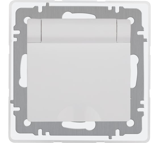 Изображение товара Розетка Intro Accent 620901 2PE Schuko, с крышкой, шторки, 16А, 250В, IP44, скрытой установки, AL/CU, белый Б0063553