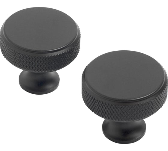 Изображение товара Мебельная ручка-кнопка StahlBuro AP2704 2 шт., BL матовый черный 16731