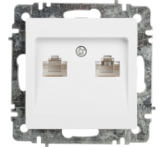 Изображение товара Розетка информационная Intro Accent 630401 2xRJ45, IP20, скрытой установки, белый Б0063646