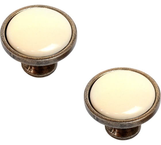 Изображение товара Мебельная ручка-кнопка StahlBuro C2501 2 шт., AB старая бронза 16603
