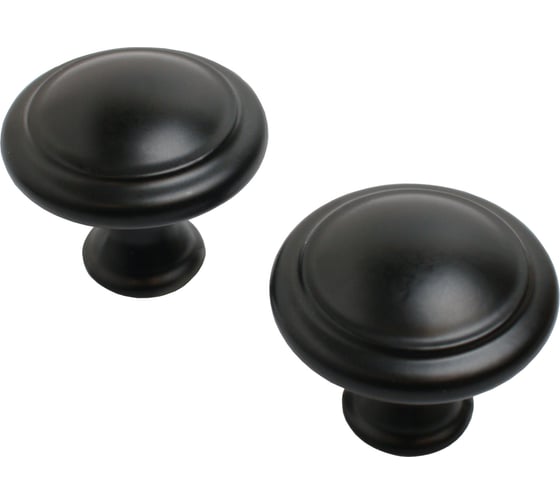 Изображение товара Мебельная ручка-кнопка StahlBuro A304 2 шт., BL матовый черный 16670