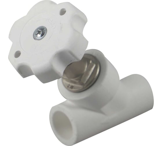 Изображение товара Кран вентильный 45° 20 мм полипропиленовый (ППР) с латунной вставкой — для регулировки и перекрытия потока в системах водоснабжения и отопления Millennium 3M42-vlk-200000