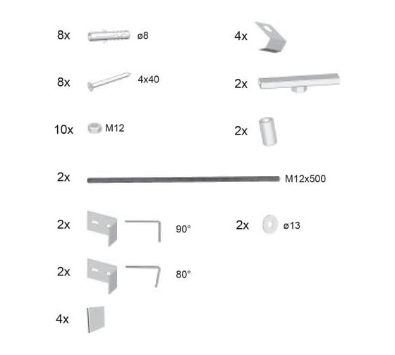 Изображение товара Крепление панели Ravak 10°, Be Happy II, Chrome L/R B28100000N 00000018089