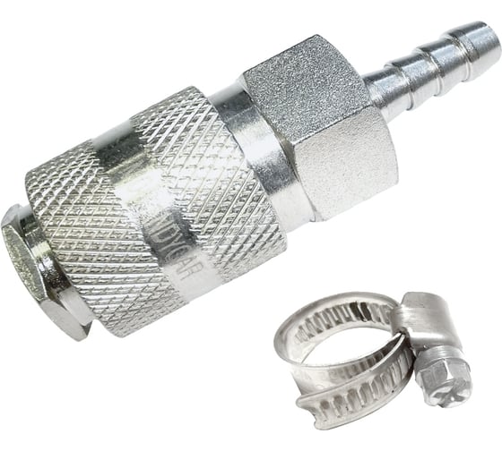 Изображение товара Муфта быстроразъемная с фиксирующим хомутом под шланг (D=6 мм; 10 атм.) Andycar QR-М06