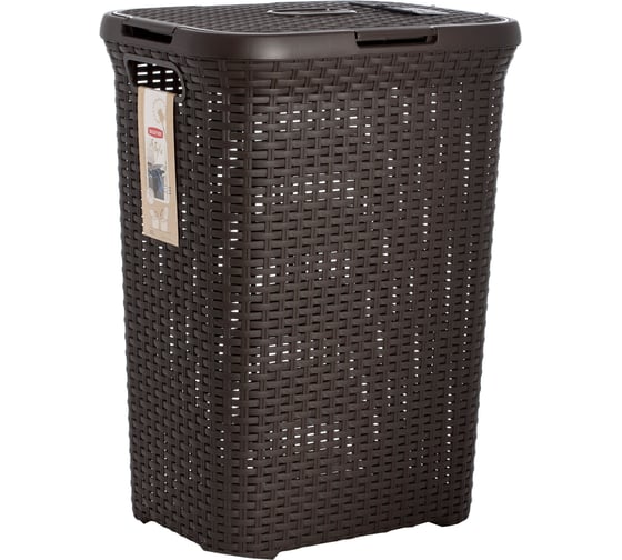 Изображение товара Корзина для белья CURVER RATTAN STYLE 60 л, темно-коричневая 00707-210