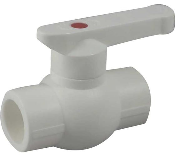 Изображение товара Кран шаровой Millennium полипропиленовый 50 мм для воды, флажковая ручка, под приварку, PN 20, белый 3M42-vlb-500001