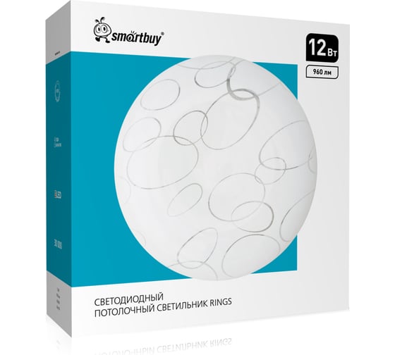 Изображение товара Светодиодный потолочный светильник Smartbuy (LED) 12 Вт 210х65мм RINGS SBL-RING-12-65