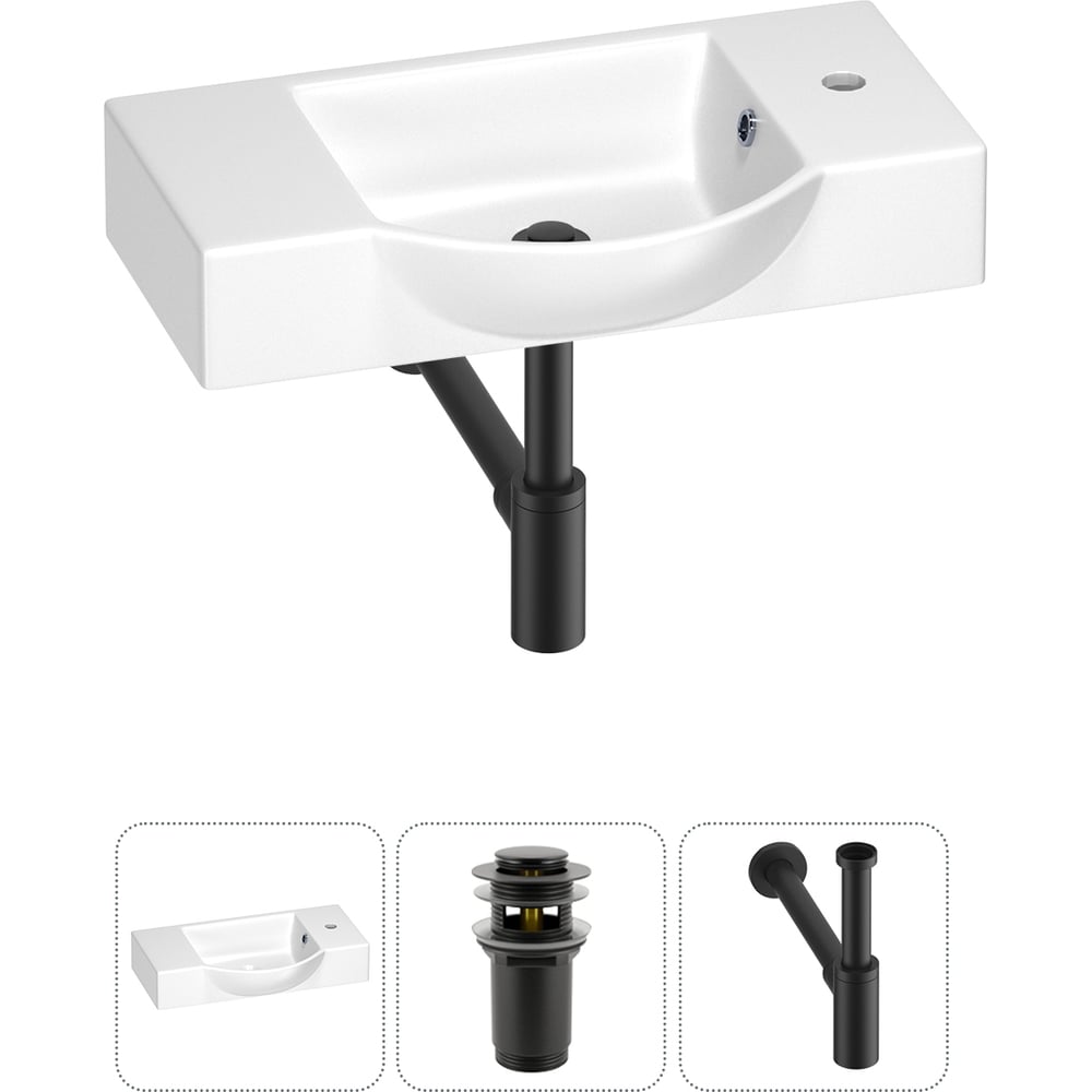 Изображение товара Маленькая раковина для ванной комнаты или туалета Wellsee WC Area в наборе 3 в 1 202011810