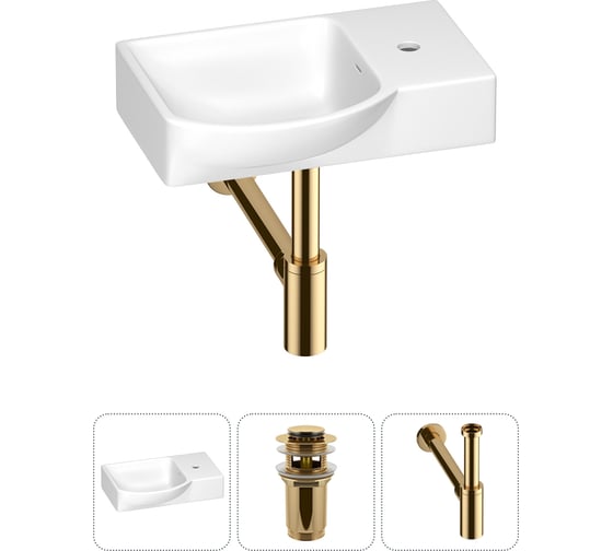 Изображение товара Маленькая раковина для ванной комнаты или туалета Wellsee WC Area в наборе 3 в 1 202011803