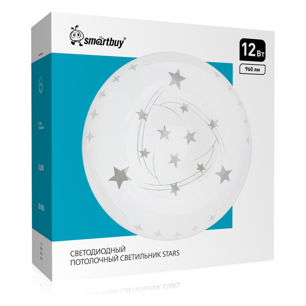 Изображение товара Потолочный светильник LED 12 Вт Smartbuy STARS белый круглый