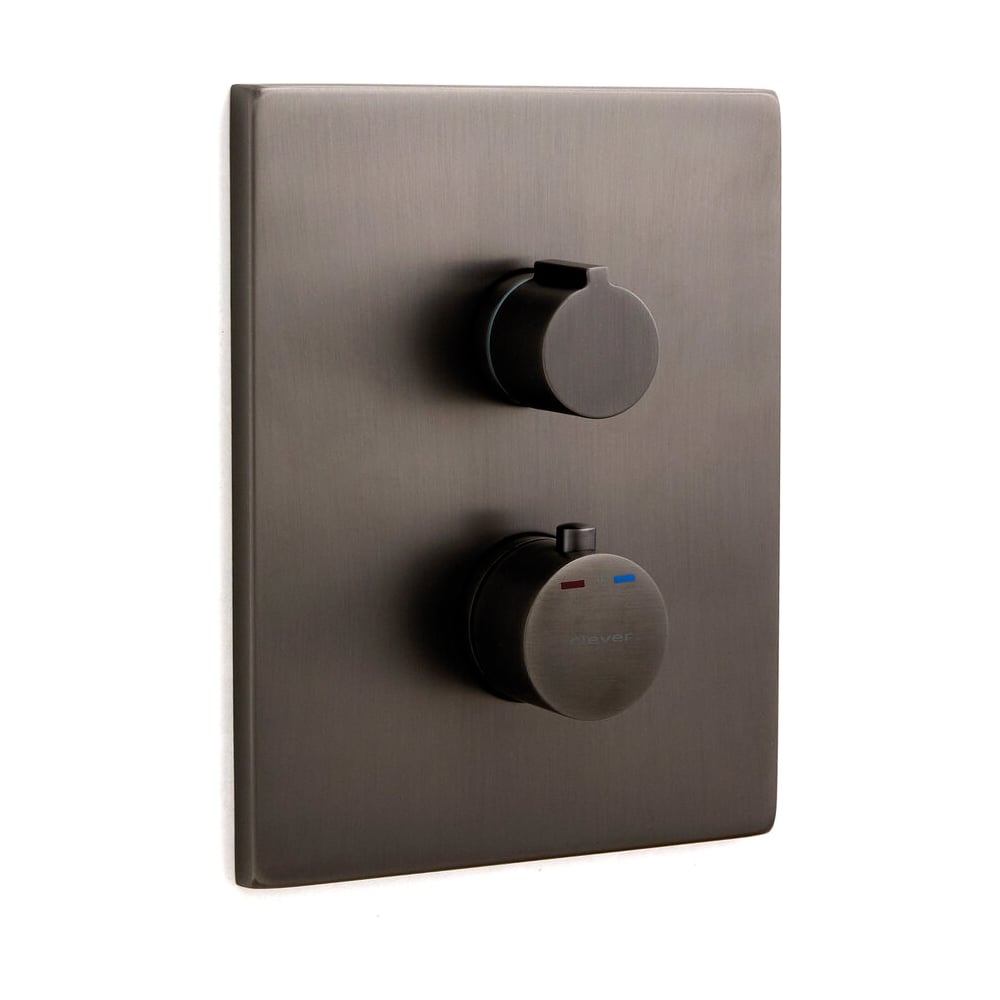 Изображение товара Внешняя часть смесителя для ванны и душа Clever UP URBAN 2 выхода, термостат, оружейная сталь 61960