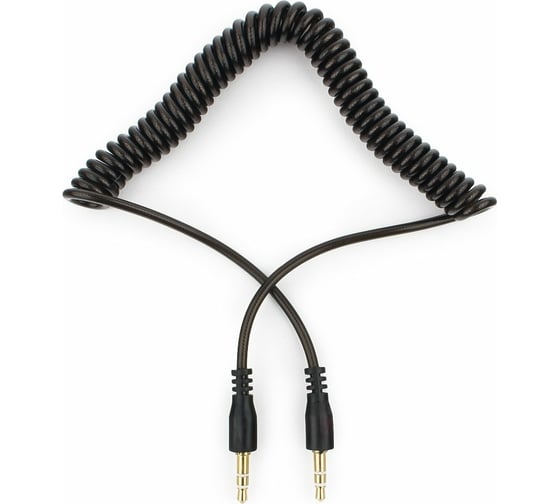 Изображение товара Аудио кабель Cablexpert спиральный Jack 3.5(M)/Jack 3.5(M), 3pin, 1.8 м, черный, пакет CCA-405-6