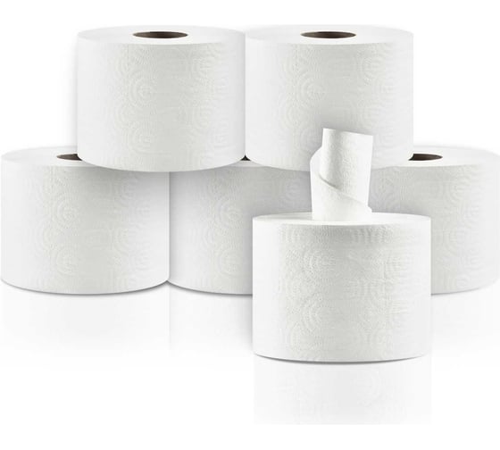 Изображение товара Туалетная бумага с центральной вытяжкой Бумага Сити 2 слоя, 207 м, белая, h-13,4 см, 6 шт в упак БС-2-207-ТЦ (6 шт)/М