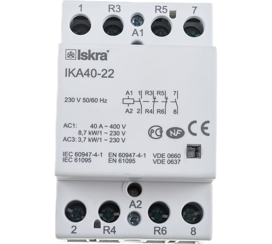 Изображение товара Контактор модульный iskra IKA40-22/230V УТ-00019593