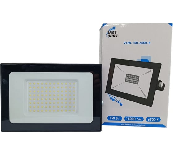 Изображение товара Прожектор VKL electric 150W VLF8 6500К 18000Lm 220V IP65 черный 1208273