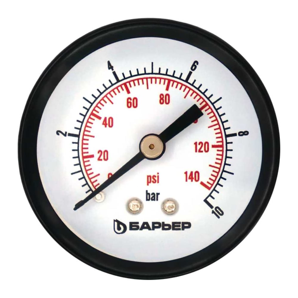 Изображение товара Манометр аксиальный Барьер 1/4 0-10 бар О090Р00 для промышленного измерения давления