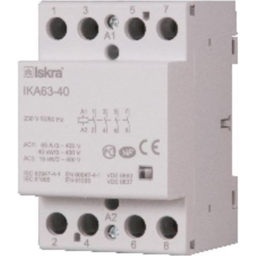 Изображение товара Модульный контактор Iskra IKA63-40/230V надежный автоматический управляющий прибор