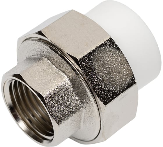 Изображение товара Муфта комбинированная разъёмная Damento внутренняя резьба, 20x1/2", белый 8706