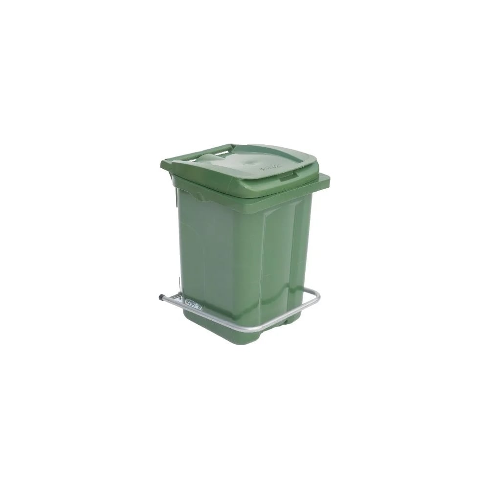 Изображение товара Мусорный контейнер Дигрус с педалью 60 л зеленый квадратный
