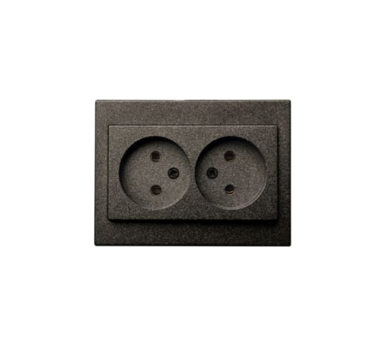 Изображение товара Двойная розетка без заземления LIREGUS Эпсилон IKL 16-109/409 E/J антрацит, без рамки 28-1152