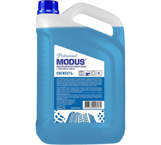 Изображение товара Средство для мытья стекол и зеркал MODUS 5 л, с нашатырным спиртом, Свежесть 206972