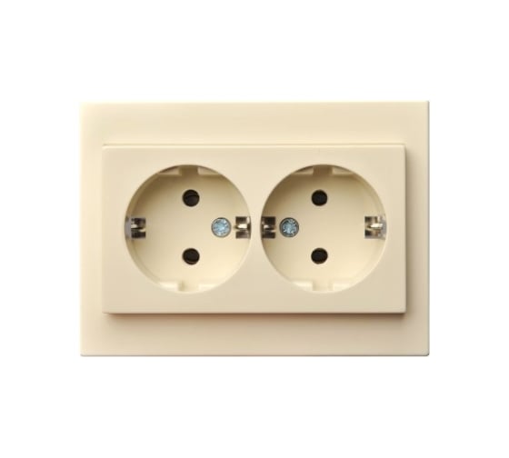 Изображение товара Двойная розета с заземлением LIREGUS Эпсилон IKL 16-005/405 E/S кремовый, без рамки 28-071