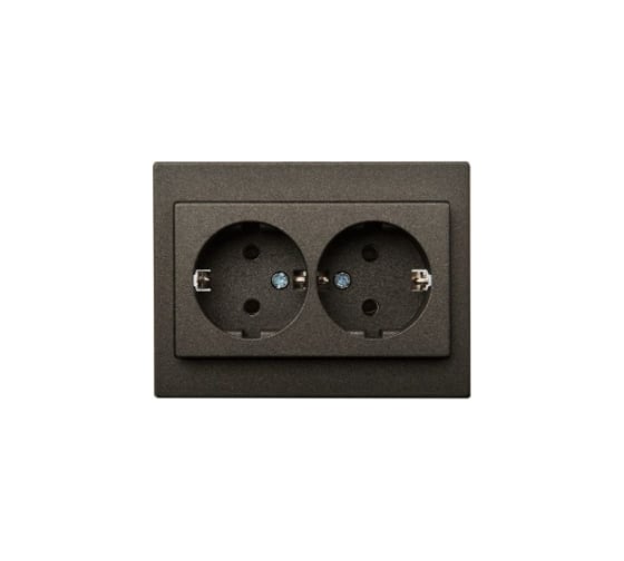 Изображение товара Двойные розетки с заземлением LIREGUS Эпсилон IKL 16-005/405 E/J антрацит, без рамки 28-1153