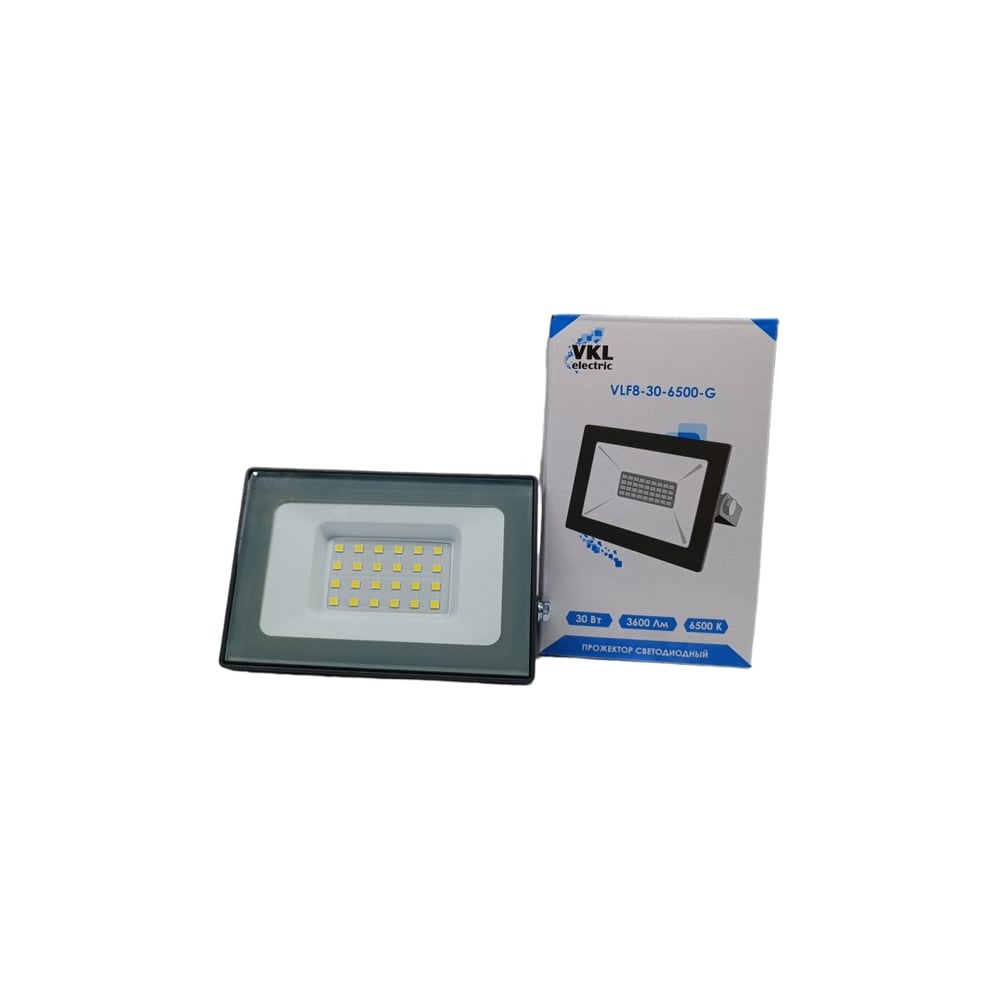Изображение товара Прожектор VKL electric 30W VLF8 6500K IP65 для улицы черный серый